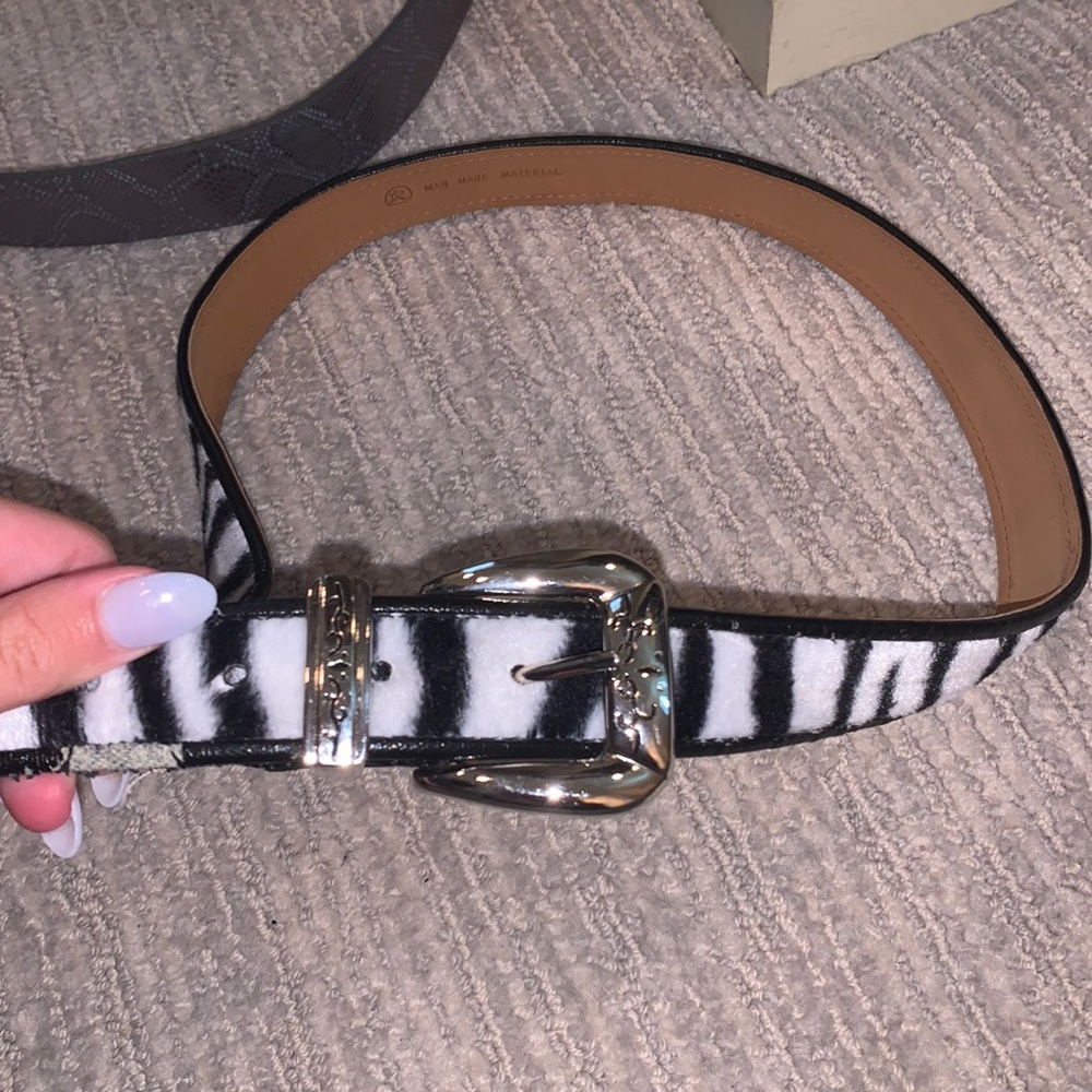 Zebra print belt